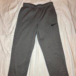 Nike Track Pants Mens S Gray Dri Fit Performance Sweatpants Logo Training *Flaw